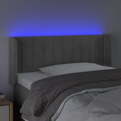 vidaXL LED-voodipeats, helehall, 103x16x78/88 cm, samet hind ja info | Voodid | kaup24.ee