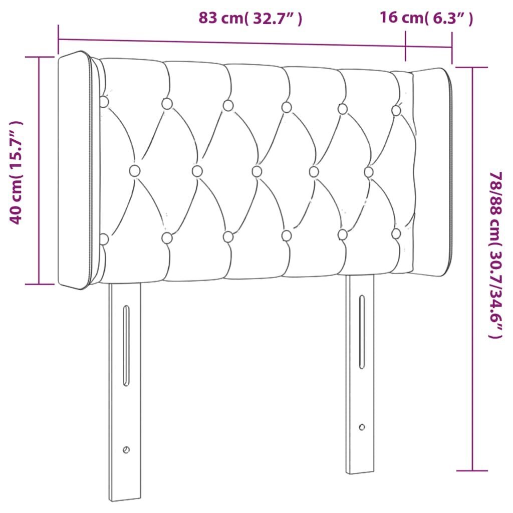 vidaXL LED-voodipeats, roheline, 83x16x78/88 cm, kangas цена и информация | Voodid | kaup24.ee