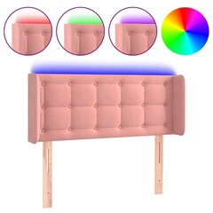 vidaXL LED-voodipeats, roosa, 83x16x78/88 cm, samet hind ja info | Voodid | kaup24.ee