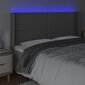 vidaXL LED-voodipeats, hall, 183x16x118/128 cm, kunstnahk hind ja info | Voodid | kaup24.ee