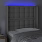 vidaXL LED-voodipeats, hall, 93x16x118/128 cm, kunstnahk hind ja info | Voodid | kaup24.ee