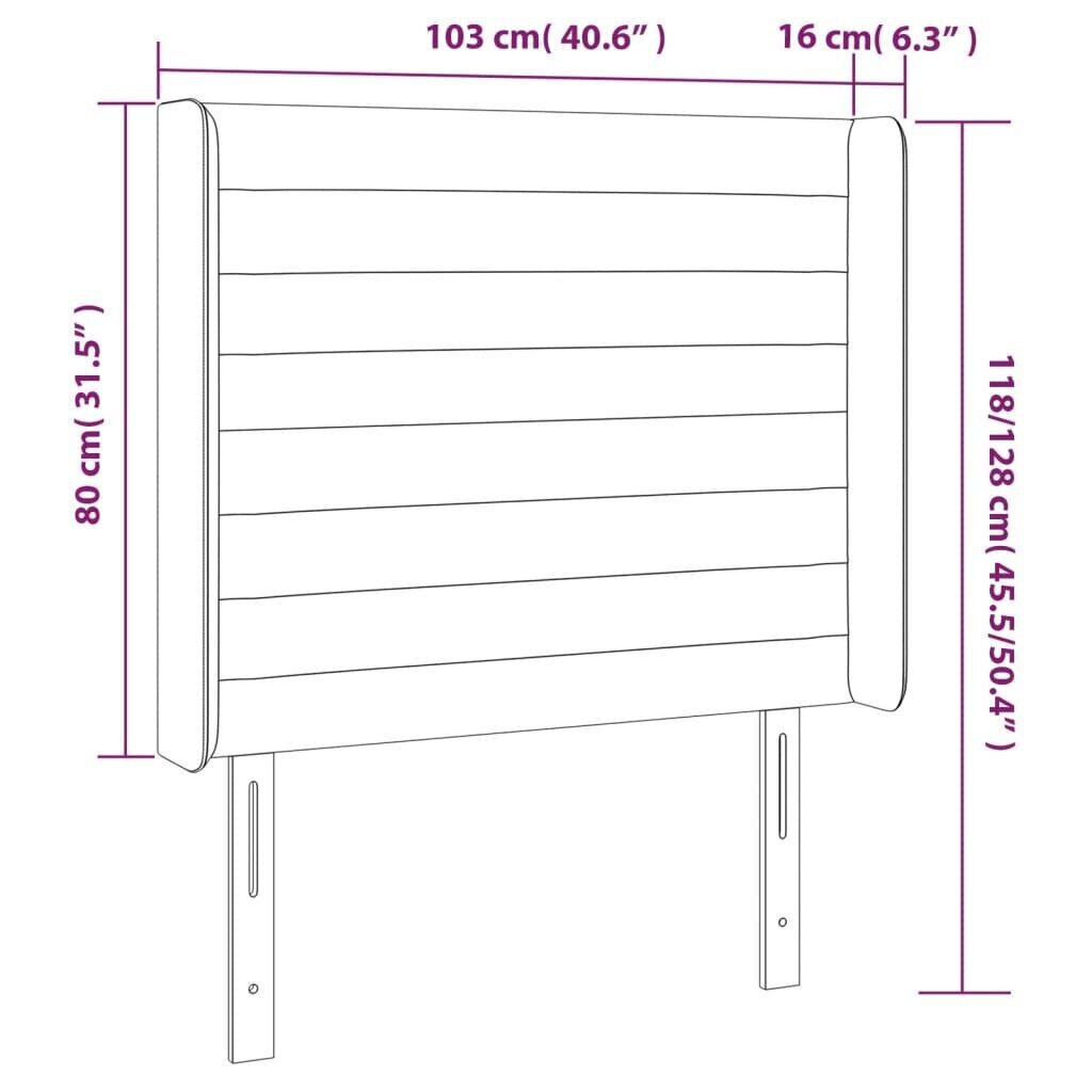 vidaXL LED-voodipeats, tumesinine, 103x16x118/128 cm, samet цена и информация | Voodid | kaup24.ee