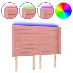 vidaXL LED-voodipeats, roosa, 147x16x118/128 cm, samet цена и информация | Кровати | kaup24.ee