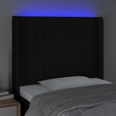 Изголовье со светодиодной подсветкой, черное, 83x16x118/128 см цена и информация | Кровати | kaup24.ee