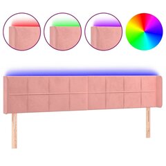 vidaXL LED-voodipeats, roosa, 203x16x78/88 cm, samet цена и информация | Кровати | kaup24.ee