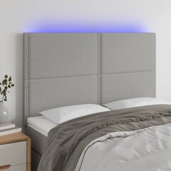 vidaXL LED-voodipeats, helehall, 144x5x118/128 cm, kangas hind ja info | Voodid | kaup24.ee
