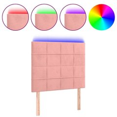 vidaXL LED-voodipeats, roosa, 100x5x118/128 cm, samet hind ja info | Voodid | kaup24.ee