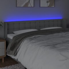 vidaXL LED-voodipeats, helehall, 163x16x78/88 cm, kangas цена и информация | Кровати | kaup24.ee