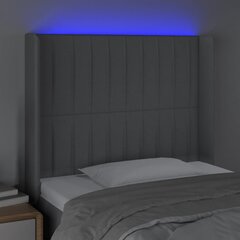 vidaXL LED-voodipeats, helehall, 93x16x118/128 cm, kangas цена и информация | Кровати | kaup24.ee