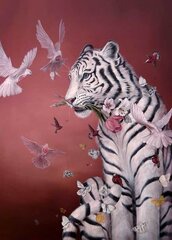Алмазная мозаика белый тигр 40х50 см цена и информация | Алмазная мозаика | kaup24.ee