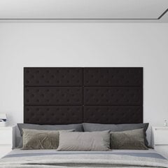 vidaXL seinapaneelid 12 tk, must, 90 x 30 cm, kunstnahk, 3,24 m² hind ja info | Lae-, seinakaunistus elemendid | kaup24.ee
