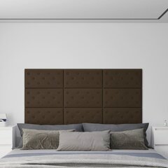 vidaXL seinapaneelid 12 tk, pruun, 60 x 30 cm, kunstnahk, 2,16 m² hind ja info | Lae-, seinakaunistus elemendid | kaup24.ee
