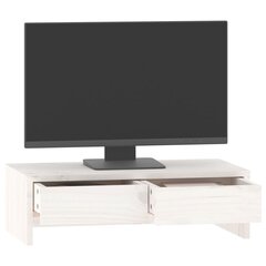 vidaXL monitorialus, valge, 50 x 27 x 15 cm, männipuit hind ja info | Monitori hoidjad | kaup24.ee