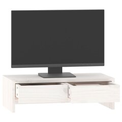 vidaXL monitorialus, valge, 50 x 27 x 15 cm, männipuit цена и информация | Кронштейны для монитора | kaup24.ee