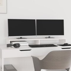 vidaXL monitorialus, valge, 100 x 27 x 10 cm, männipuit hind ja info | Monitori hoidjad | kaup24.ee