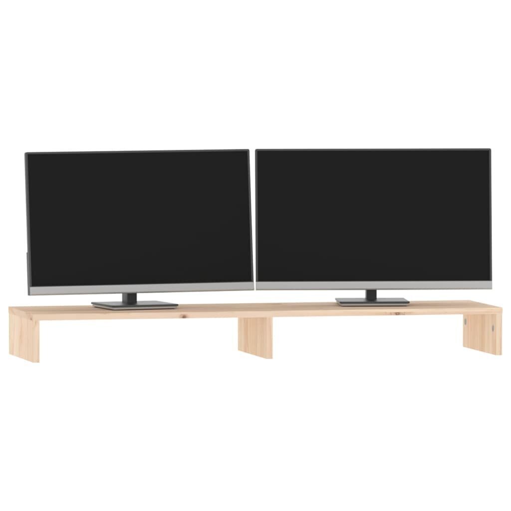 vidaXL monitorialus, 100 x 27 x 10 cm, männipuit hind ja info | Monitori hoidjad | kaup24.ee