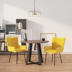 vidaXL söögitoolid 2 tk, kollane, samet hind ja info | Söögilaua toolid, köögitoolid | kaup24.ee