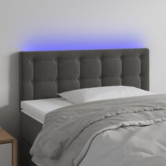 vidaXL LED-voodipeats, tumehall, 90x5x78/88 cm, samet hind ja info | Voodid | kaup24.ee