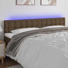 vidaXL LED-voodipeats, tumepruun, 180x5x78/88 cm, kangas цена и информация | Кровати | kaup24.ee