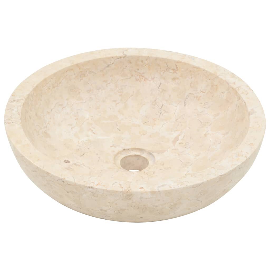 vidaXL vannitoakapp kreemjate marmorvalamutega, tiikpuu hind ja info | Vannitoakapid | kaup24.ee