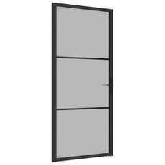 vidaXL siseuks, 93 x 201,5 cm, must, matt klaas ja alumiinium цена и информация | Внутренние двери | kaup24.ee