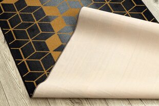 Rugsx ковровая дорожка Heksagon, чёрная / золотая, 67 см цена и информация | Ковры | kaup24.ee