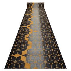 Rugsx ковровая дорожка Heksagon, чёрная / золотая, 133 см цена и информация | Ковры | kaup24.ee