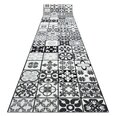 Ковровая дорожка Azulejo Patchwork, серый, черный 133 x 840 см
