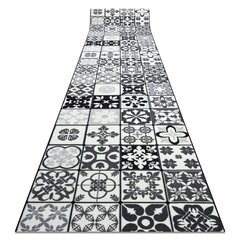 Ковровая дорожка Azulejo Patchwork, серый, черный 133 x 890 см цена и информация | Ковры | kaup24.ee