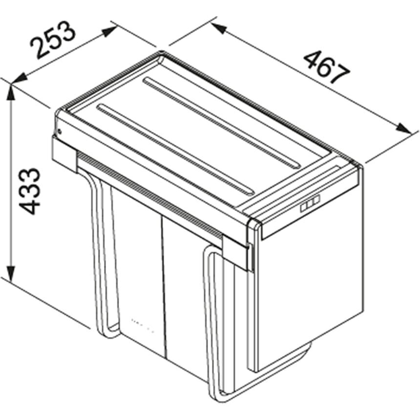 Prügikast Franke Cube 30, 3 x 10l hind ja info | Prügikastid | kaup24.ee