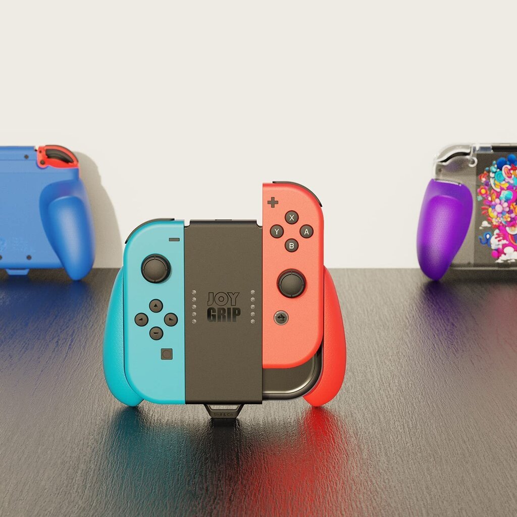 JoyGrip Nintendo Switchile ja Switch OLED Joy-Con-kontrollerile: Vahetatavate käepidemetega kaugjuhtimispult – hall цена и информация | Mängukonsoolide lisatarvikud | kaup24.ee