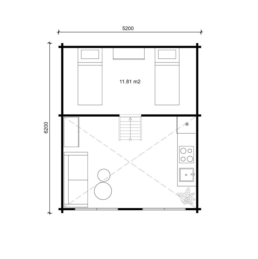 Suvemaja Öre 39,8 m² 3 ruumiga ja magamiskorrusega hind ja info | Kuurid ja aiamajad | kaup24.ee