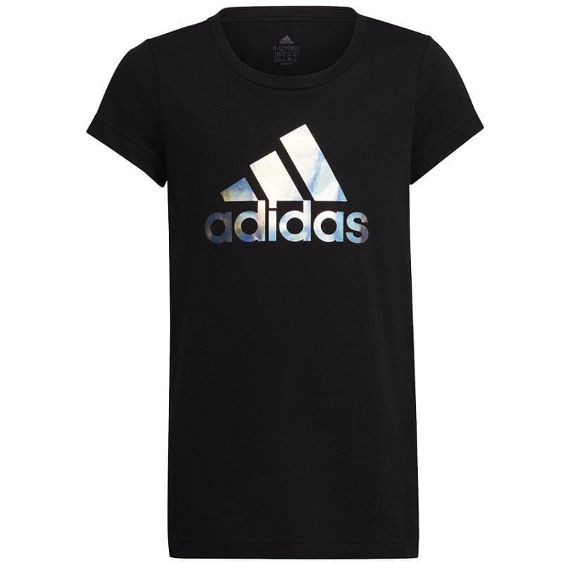 Tüdrukute T-särk Adidas Dance Metallic Print Tee Jr HD4407, must hind ja info | Tüdrukute särgid | kaup24.ee