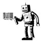 Vinüülseinakleebis Banksy roboti ja vöötkoodiga sisekujundus – 100 x 100 cm цена и информация | Seinakleebised | kaup24.ee