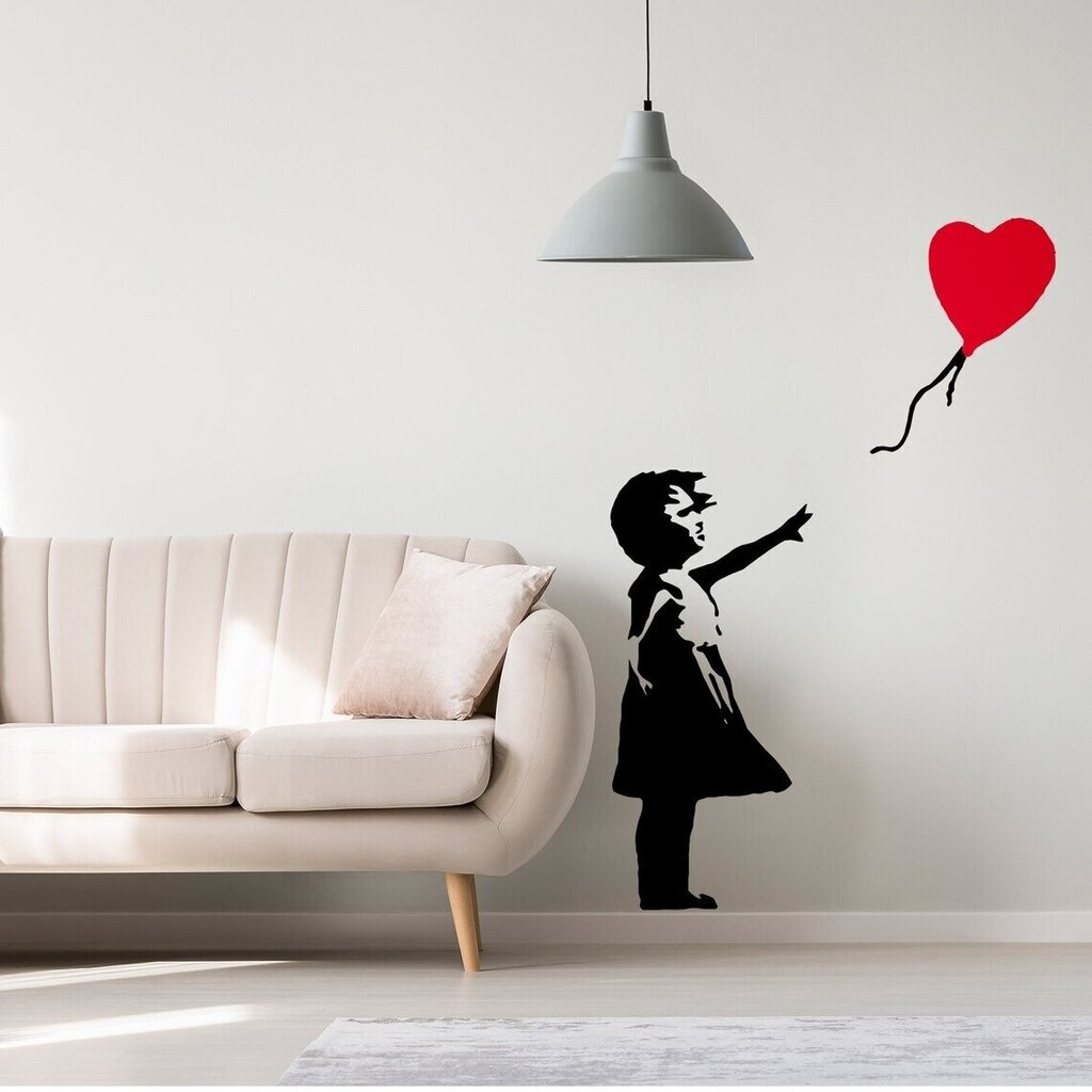 Vinüülseinakleebis, Banksy grafiti – südameõhupalliga tüdruk, sisekujundus – 80 cm hind ja info | Seinakleebised | kaup24.ee