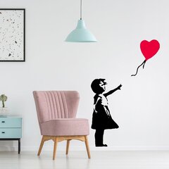 Vinüülseinakleebis, Banksy grafiti – südameõhupalliga tüdruk, sisekujundus – 80 cm цена и информация | Декоративные наклейки | kaup24.ee