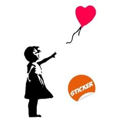 Виниловая наклейка на стену Banksy граффити - девочка с воздушным шаром в виде сердца Декор интерьера - 80 см цена и информация | Декоративные наклейки | kaup24.ee