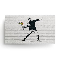 Seinaplakat Banksy Graffiti lilleheitja sisekujundus – 60 x 43 cm цена и информация | Картины, живопись | kaup24.ee