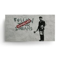 Настенный плакат Banksy граффити с надписью Декор интерьера - 60 х 43 см цена и информация | Настенные деревянные декорации | kaup24.ee