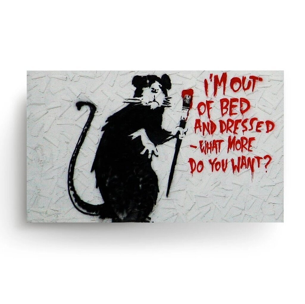 Seinaplakat Banksy Graffiti Rat ja tsitaat sisekujundus – 60 x 43 cm hind ja info | Seinapildid | kaup24.ee