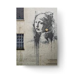 Настенный плакат Banksy граффити Девушка с жемчужной серьгой Декор интерьера - 60 х 43 см цена и информация | Настенные деревянные декорации | kaup24.ee