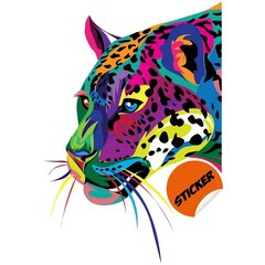 Värviline vinüülist seinakleebis Wild Jaguar Vibrant kleebis sisekujundus – 120 X 81 cm hind ja info | Seinakleebised | kaup24.ee