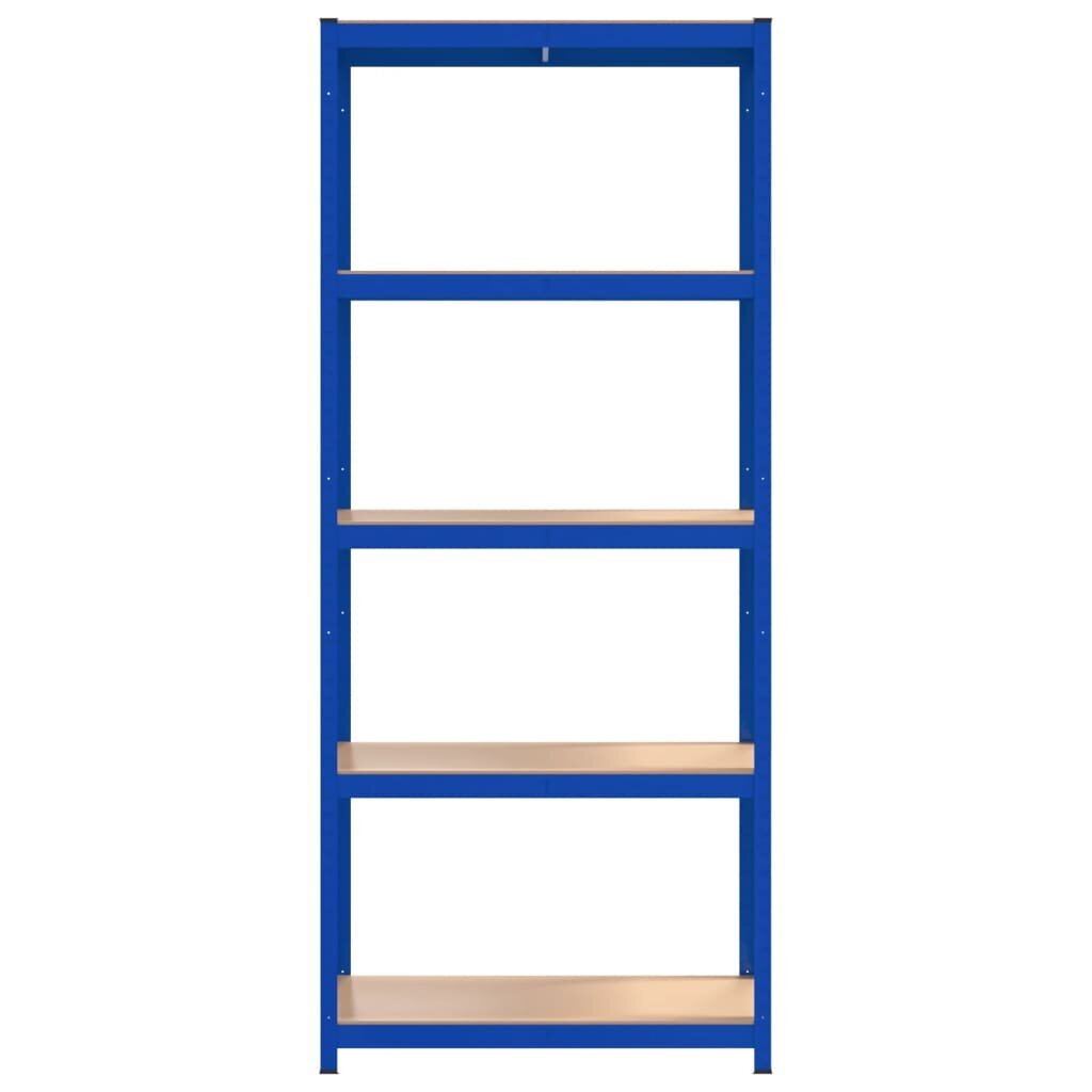 vidaXL 5-tasandilised riiulid 2 tk sinine, teras ja tehispuit hind ja info | Riiulid tööriistadele | kaup24.ee