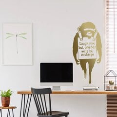 Vinüülist seinakleebis kullavärvi Banksy Graffiti Monkey Quote sisekujundus – 120 x 58cm hind ja info | Seinakleebised | kaup24.ee