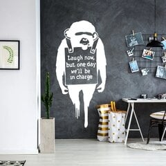 Seinakleebis valge vinüülkleebis Banksy Graffiti Monkey Quote sisekujundus – 120 X 58 cm hind ja info | Seinakleebised | kaup24.ee