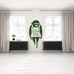 Виниловая наклейка зеленого цвета на стену Banksy граффити обезьяна с цитатой Декор интерьера - 120 х  58 см цена и информация | Декоративные наклейки | kaup24.ee