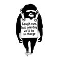 Must vinüülist seinakleebis Banksy Graffiti Monkey Quote sisekujundus – 120 x 58cm