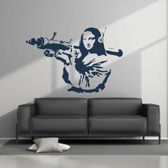 Виниловая наклейка на стену синего цвета Banksy Мона Лиза с оружием Декор интерьера - 120 х 81 см цена и информация | Декоративные наклейки | kaup24.ee