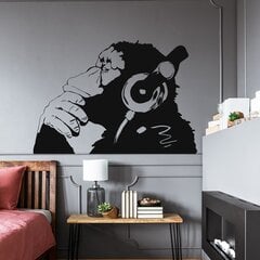 Vinüülist seinakleebis Banksy Monkey kõrvaklappidega, sisekujundus – 120 x 83 cm hind ja info | Seinakleebised | kaup24.ee
