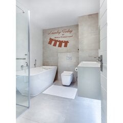 Vinüülist seinakleebis pesupesu ja motiveerivad kirjad oranži värvi vannitoa sisekujundus – 100 x 66 cm hind ja info | Seinakleebised | kaup24.ee